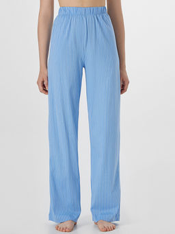 Брюки домашние женские голубые в полоску