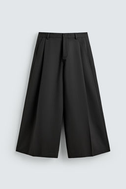 PANTAL?N WIDE FIT PLIEGUES / Negro