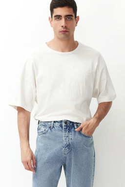 TRENDYOL MAN Ac?k Mavi %100 Pamuk Baggy Fit Jeans Bol Kot Pantolon TMNAW24JE00027 - Trendyolmilla фото 26