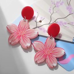 Серьги Япония сакура и овалы, цветные в серебре - Queen fair фото 3