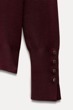 PLAIN KNIT SWEATER WITH BUTTONS - Zara фото 20