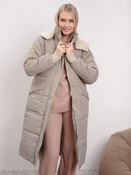 Парка зимняя "Шел" бежевый