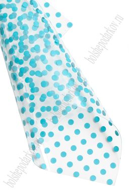 Пленка ПВХ с рисунком Горошек А4 (5 листов) SF-7231, голубой №6