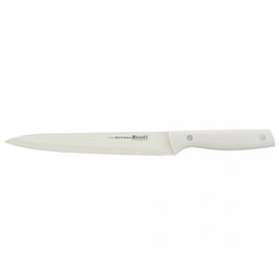 Нож разделочный Linea Becco Bianco 20,5см из нержавеющей стали, ширина 8см, длина 34см, ручка из ударопрочного ABS-пластика, ПВХ чехол-подвес, Regent (Китай) - Домашняя мода фото 2