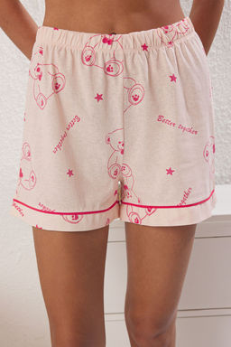 Trendyolmilla Pembe %100 Pamuklu Ay?c?kl? Sortlu Orme Pijama Tak?m? THMSS25PT00427  фото 4
