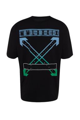 TRENDYOL MAN Siyah Oversize/Genis Kesim S?rt Bask?l? %100 Pamuklu T-shirt TMNSS20TS1132 - Trendyolmilla фото 16