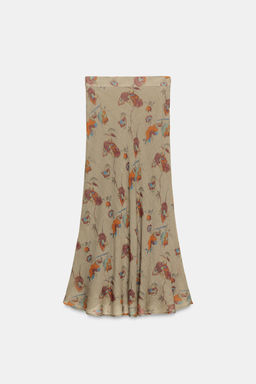ZW COLLECTION WOOL FLORAL SKIRT - Zara фото 5