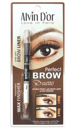Alvin Dor P1-4 Дуэт для бровей двойной карандаш+Воск Brow Perfect (тон 03 Dark Grey)