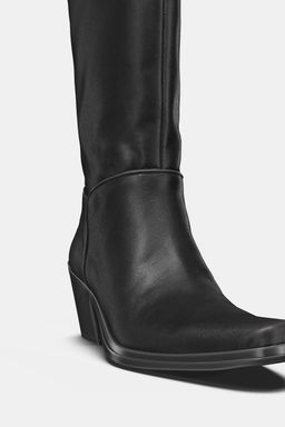 LEATHER COWBOY ANKLE BOOTS