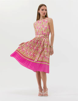 Fu_ya Ku_ak Detayl_ Pileli Midi Elbise - Pierre cardin фото 4