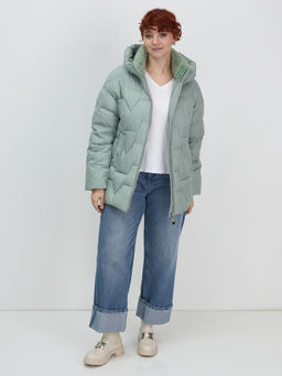 Куртка зимняя женская из овчина стильная и модная зеленого цвета 7309Z - Visdeer фото 17