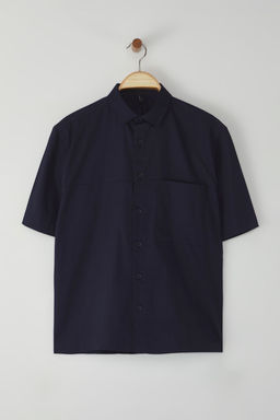 TRENDYOL MAN Lacivert Unisex Boxy Fit Poplin Yazl?k K?sa Kollu Gomlek TMNSS25GO00042 - Trendyolmilla фото 6