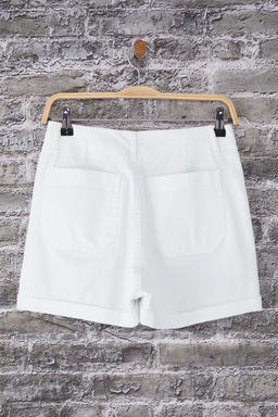 Trendyolmilla Beyaz Dikis Detayl? Yuksek Bel City Boy Denim Sort TWOSS25SR00197 фото 6