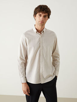 Рубашка Slim Fit Oxford мужская с длинным рукавом