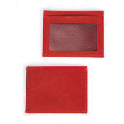 Обложка пропуск/карточка/проездной Croco-В-223 натуральная кожа красный матовый (16) 263941