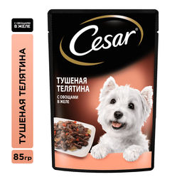 Паучи для взрослых собак, с тушеной телятиной и овощами в желе, 85г 10222849