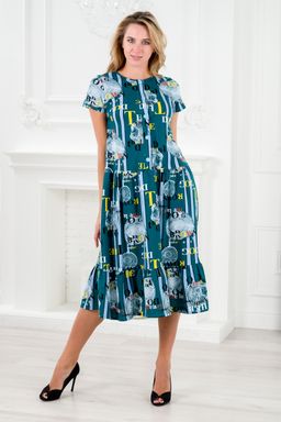 Платье женское из кулирки Кармелита петроль - Амадэль фото 6