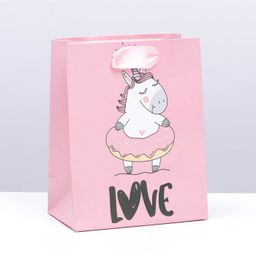 Цена за 12 шт. Пакет подарочный, упаковка, «Любовь единорога», 14 х 11 х 6,5 см
