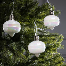 Набор ёлочных шаров Ретро, 3 шт, 87 см, 3 LED, от батареек AG139, свечение тёплое белое - Luazon lighting фото 2