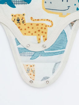 Bask?l? Erkek Bebek ??t??tl? Bodysuit