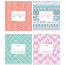 Комплект тетрадей 24 листа, клетка, КРАСИВЫЙ ОРНАМЕНТ мелованный картон, выборочный УФ-лак...