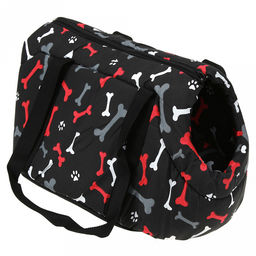 Сумка-переноска для кошек и собак набор 2шт: 42х25х27,5см, 35х20х22,5см "Косточка", ткань х/б, синтепон, черный (Китай)