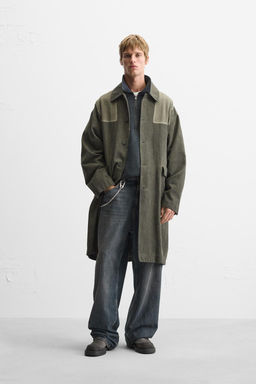 COLOUR BLOCK WASHED COAT