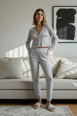 Trendyolmilla Pembe Fitilli Pamuklu Nak?sl? Orme Pijama Tak?m? THMAW22PT0511 фото 18