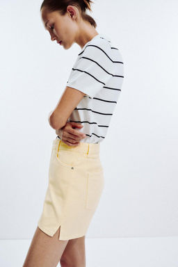 Z1975 HIGH-WAIST CROSSOVER WAIST DENIM SHORTS - Zara фото 8