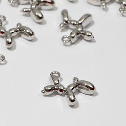 Подвеска Собачка, набор 10 шт. цвет серебро