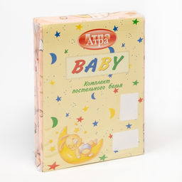 Детское постельное бельё BABY "Мишки", цвет персик 112х147 см, 110х150 см, 60х60 см, бязь 142 гр/м