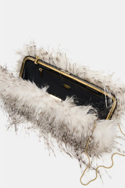FAUX FUR CLUTCH BAG - Zara фото 6