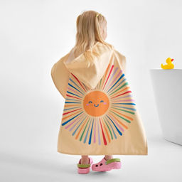 Полотенце-пончо детское махровое Крошка Я Солнышко 60х120 см, 50% хл, 50% пэ  фото 7