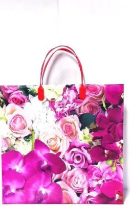 9626 Сумка пластик. BAM 155 (30x30см) средняя Цветы *20