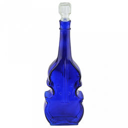 Графин-штоф стеклянный Скрипка 0,75л, 12,5х6,5х34см, синий (Россия) - Домашняя мода фото 3
