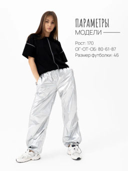 Футболка хлопок 95%, лайкра 5% ,черно-серая - Binita фото 12