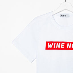 Футболка женская KAFTAN «WINE NOT», белый, р-р 48-50