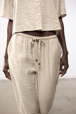 WIDE-LEG TROUSERS WITH ELASTIC WAISTBAND - Zara фото 16