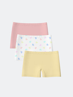 Bask?l? K?z ?ocuk Boxer 3l?