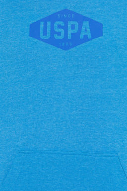 U. S. Polo Assn Мужская комфортная толстовка с капюшоном кобальтового меланжевого цвета - U.s. polo assn фото 12