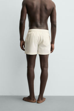 MID-LENGTH SEERSUCKER SWIMMING TRUNKS - Zara фото 4
