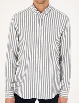 Рубашка Regular Fit темно-синяя в полоску