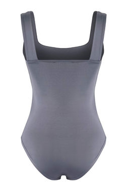 Antrasit Fitted/Vucuda Oturan S?rt? Detayl? Kare Yaka C?tc?tl? Esnek Orme Body TWOSS24BD00026