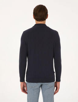 Lacivert Slim Fit Yar_m Bal_k__ Yaka Triko Kazak - Pierre cardin фото 5