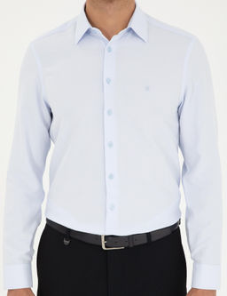 Рубашка Pierre Cardin Slim Fit светло-голубая с длинным рукавом