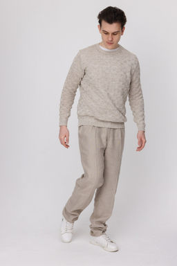 Джемпер льняной 5-116 - Синий лен фото 7