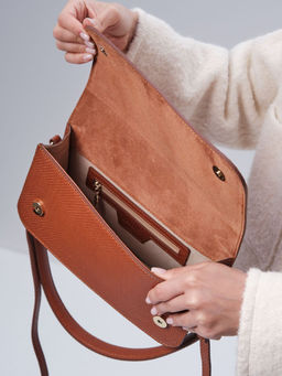 Сумка кожаная багет Deboro 30138 питон