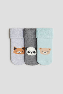 Pack de 3 calcetines en tejido rizado - H&m фото 2