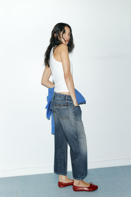 JEANS TRF CROPPED TIRO MEDIO / Marino - Zara фото 8