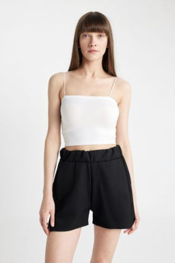 Fall in Love Ince Ask?l? Crop Pamuklu Beyaz Ic Atlet